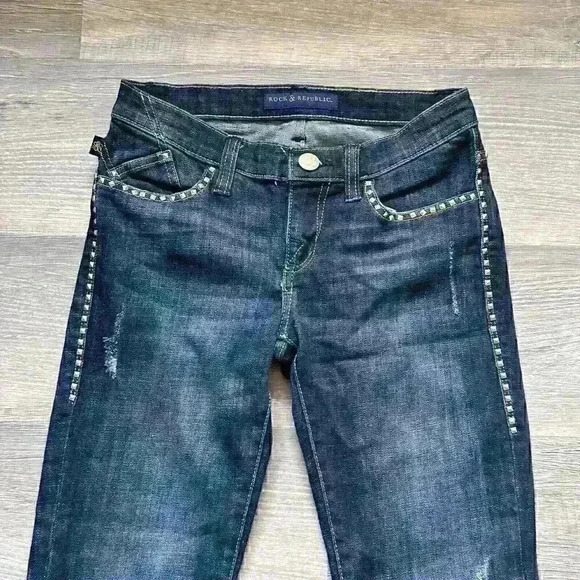 Rock & Republic Womens Jeans Kasandra Studded Boot Cut Jeans Women’s Size 2 EUC - Picture 3 of 16